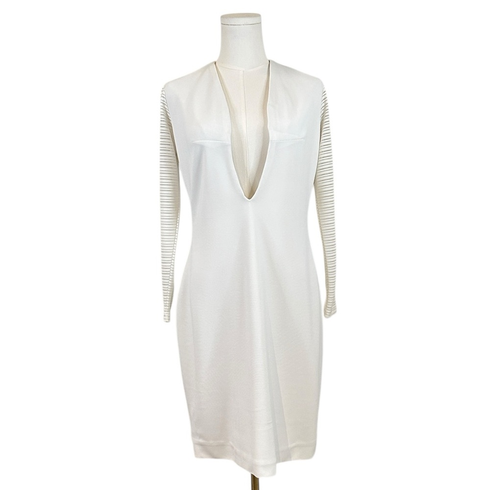 AQ/AQ Belle Mini White Long Sleeve Dress – Size US 8 / UK 12 - Picture 4 of 12